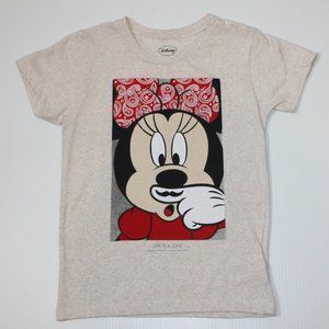 Disney Little Eleven Paris Minnie Mouse Moustache Tee T-Shirt Top size 10